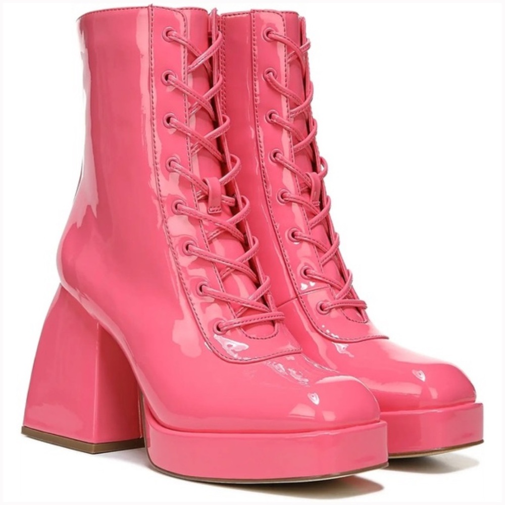 Circus by Sam Edelman Kia Patent Leather pink platform combat boots